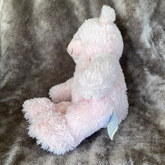 Build A Bear Pink Bear Plush Brown Feet Ears w/ Heart Nose Stuffed Toy Valentine - Picture 3 of 9